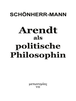 cover image of Arendt als politische Philosophin